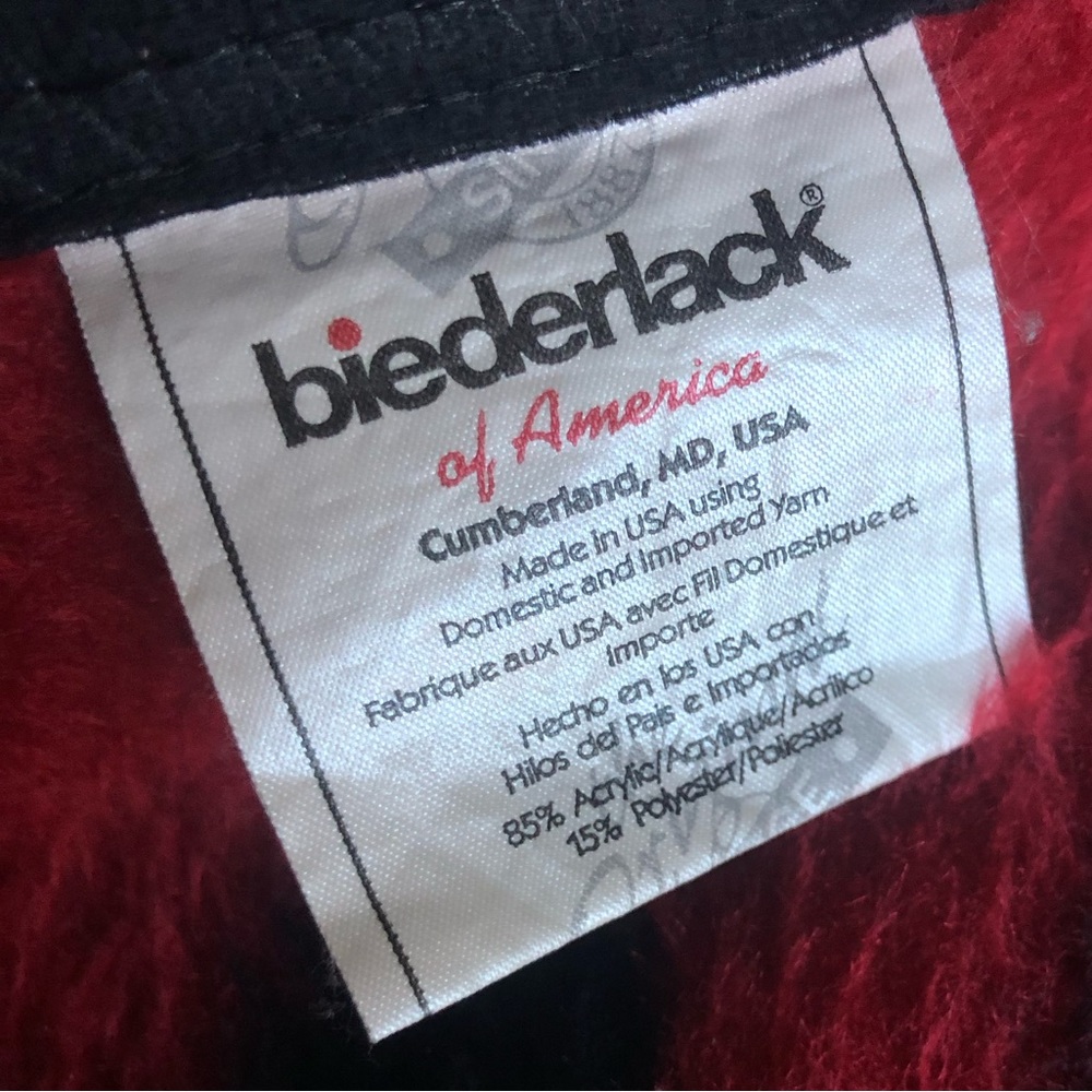 Biederlack Throw Blanket double sided ♥️🟢🖤 - Picture 2 of 10